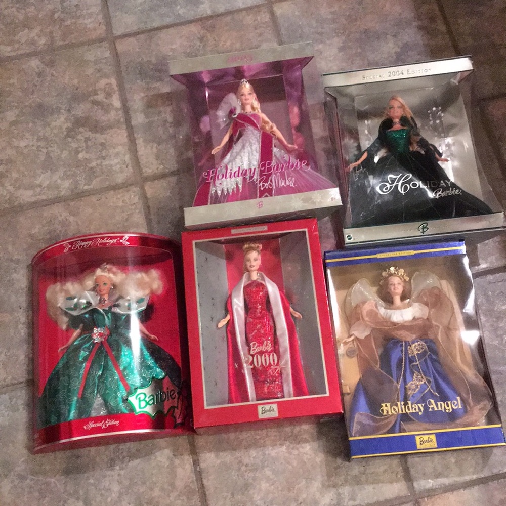 Collectible holiday Barbies 2000,2004 2005
